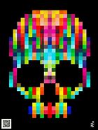 Image result for Pixel Art Rainbow Skull