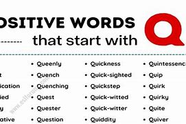 Image result for Positive Words That Start with Q
