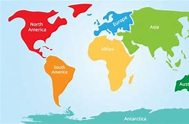 Image result for 7 Continents Map for Kids