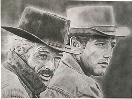 Image result for Butch Cassidy and Sundance Kid Watercolour