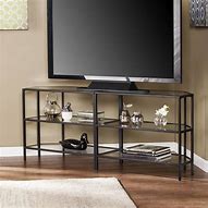 Image result for Black Glass Corner TV Stand