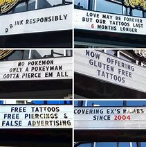 Image result for Funny Signs for Tattoo Shops