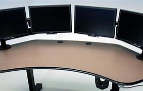 Image result for 4 Monitor Computer Desk