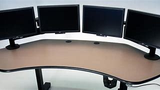 Image result for 4 Monitor Computer Desk