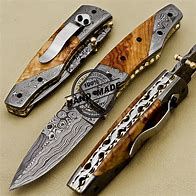 Image result for Damascus Folding Pocket Knives
