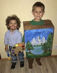 Image result for Bob Ross Costume with Painting