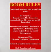Image result for Room Rules. Sign