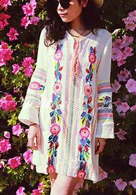 Image result for Floral Embroidered Tunic