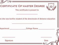 Image result for Masters Degree Certificate Template