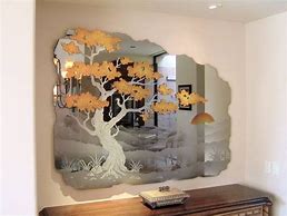Image result for Etched Glass Mirror Wall Art