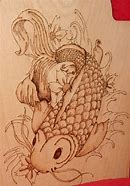 Image result for Wood-Burning Art of a Koi Fish