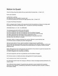 Image result for Motion to Quash Information