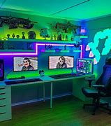 Image result for Dual Monitor Desk Setup in Center of Room