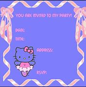 Image result for Hello Kitty Birthday Invitation Template