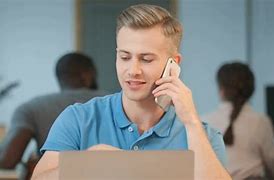 Image result for Person On Phone at Desk