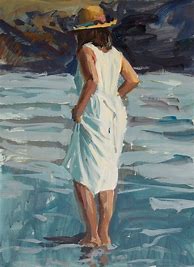 Image result for Beach Paintings with People