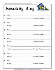 Image result for Second Grade Reading Log