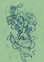 Image result for Mermaid On Anchor Drawing