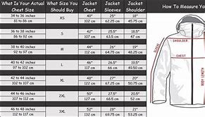Image result for Icon Leather Jacket Size Chart