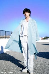 Image result for Tae Hyung Blue Outfit