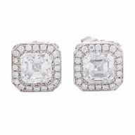 Image result for Emerald Cut Diamond Earrings