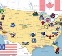 Image result for Map of NBA WNBA and College Teams