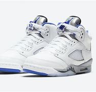 Image result for Jordan 5s White and Blue
