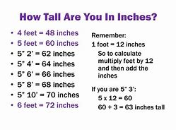 Image result for 68 Inches to Feet