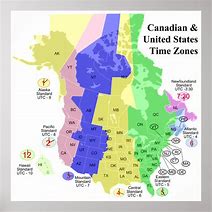 Image result for USA and Canada Time Zone Map