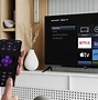 Image result for 55-Inch Roku TV Mounted with LED Lights