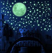 Image result for Glow in the Dark Moon and Stars