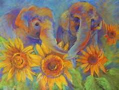 Image result for Elephant and Sunflower Pic