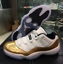 Image result for Jordan 11 Gold and White High Top