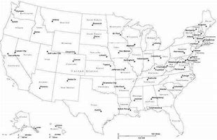 Image result for United States Map with Capitals Black and White
