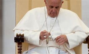 Image result for pope francis praying rosary