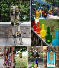 Image result for Wine Bottle Garden Art