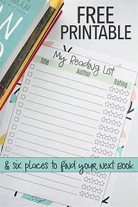 Image result for Free Printable Book List