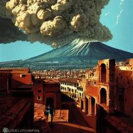 Image result for Erupting Mount Vesuvius in Pompeii