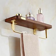 Image result for Bathroom Shelves with Towel Bar