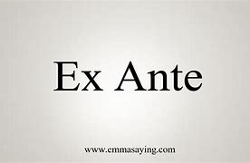 Image result for ex_ante