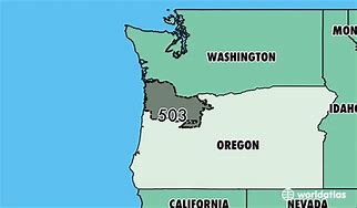 Image result for 503 Area Code Map