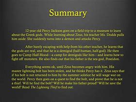 Image result for Percy Jackson Summary Book 1