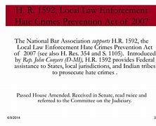 Image result for Local Law Enforcement Hate Crimes Prevention Act of 2007