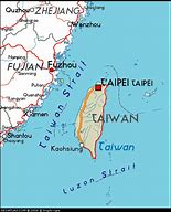 Image result for Map Showing Taiwan and China