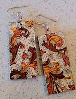 Image result for Wooden Printed with Paper Earrings