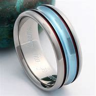 Image result for Blue Titanium Wedding Rings