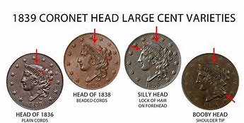 Image result for Types of 1839 Large Cents