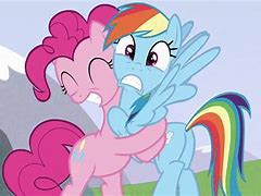 Image result for Pinkie Pie and Rainbow Dash Hug