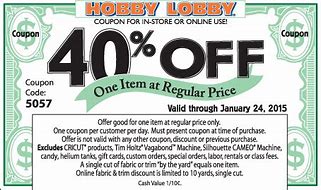 Image result for Hobby Lobby 40 Coupon
