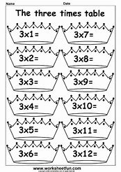 Image result for Printable 2 3 4 5 Times Table Worksheet